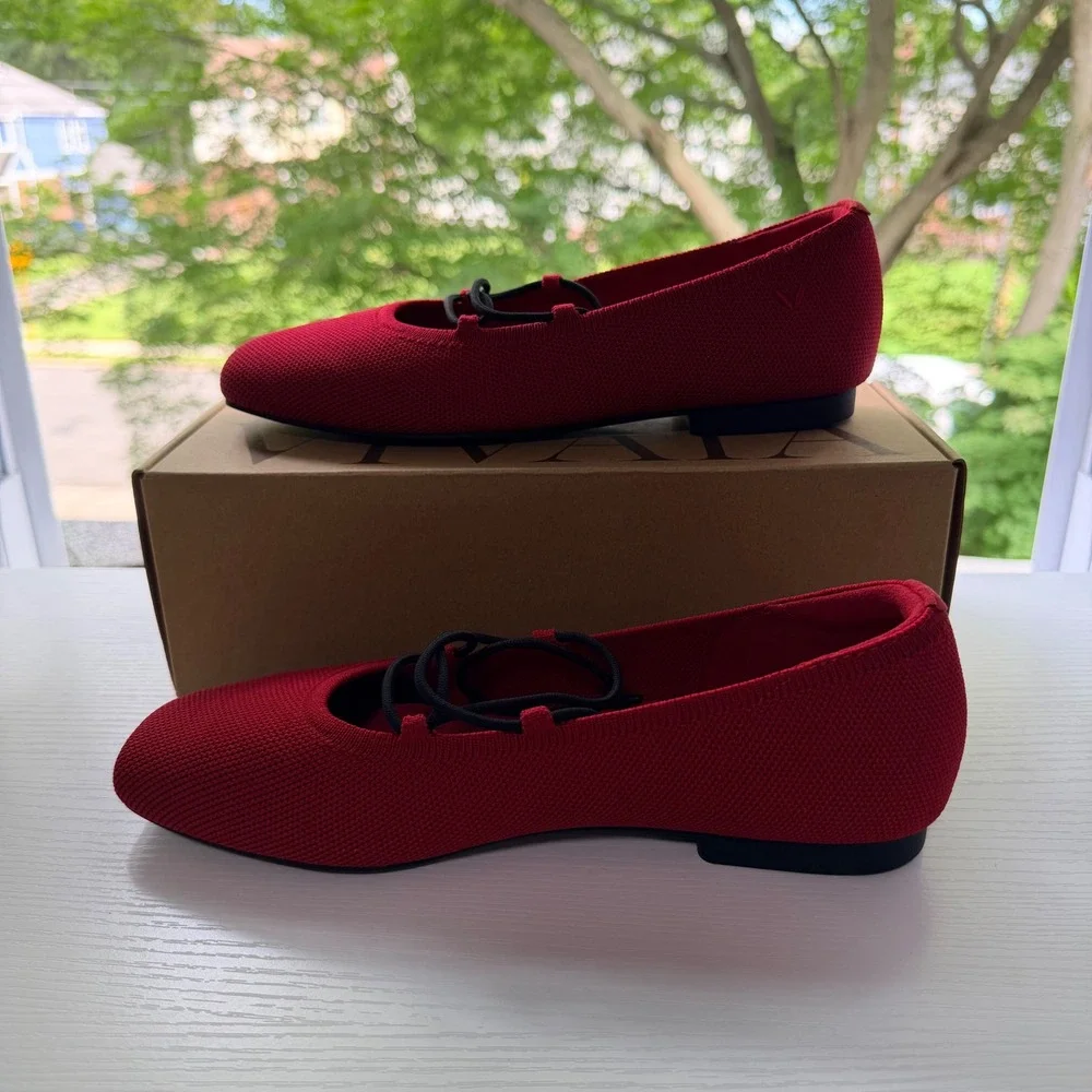 VIVAIA Miley Ruby Red Ballet Flats Women's US 6.5 / EU 37 NIB